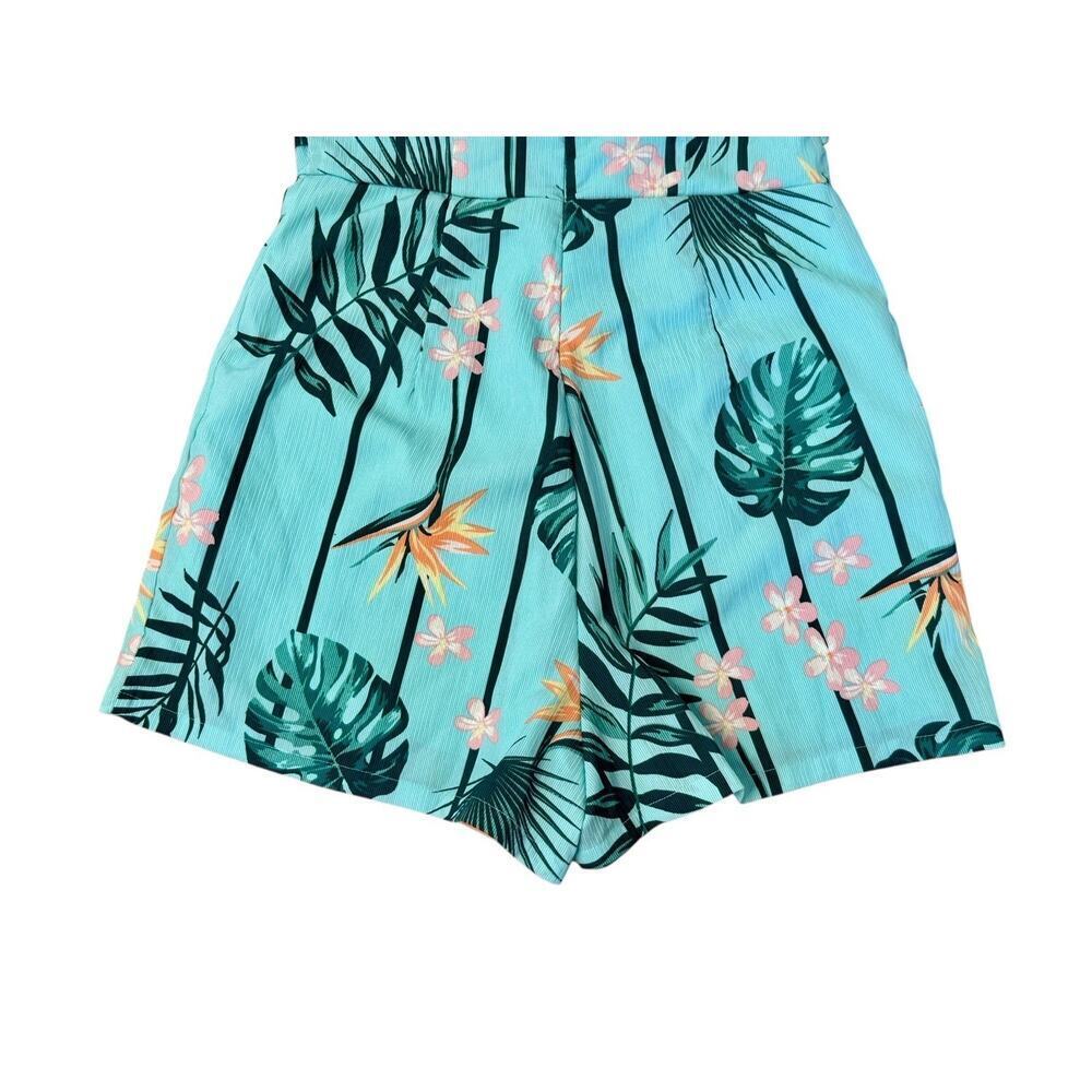 GUESS Tropical Strapless Mini Romper Jumpsuit Summer Resort Vacation Size Small - Picture 6 of 8
